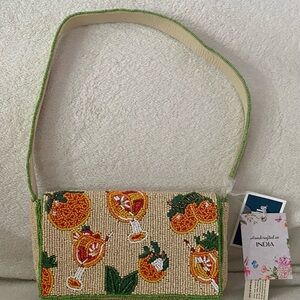 NEW Made in India Aperol Spritz beaded bag